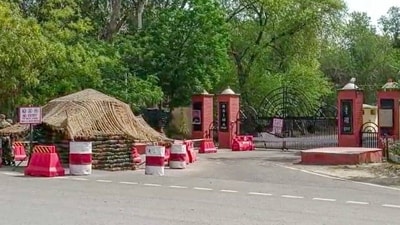 Visuals of the Bathinda military station in Punjab where a firing incident took place on Wednesday morning, April 12, 2023. (PTI) Visuals of the Bathinda military station in Punjab where a firing incident took place on Wednesday morning, April 12, 2023. (PTI)