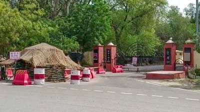 Visuals of the Bathinda military station in Punjab where a firing incident took place on Wednesday morning, April 12, 2023. (PTI) Visuals of the Bathinda military station in Punjab where a firing incident took place on Wednesday morning, April 12, 2023. (PTI)