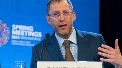 International Monetary Fund division chief Daniel Leigh speaks at a news conference. (AP) International Monetary Fund division chief Daniel Leigh speaks at a news conference. (AP)