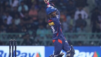 Ayush Badoni of Lucknow Super Giants bats during the Indian Premier League cricket match between Delhi Capitals and Lucknow Super Giants in Lucknow, India, Saturday, April 1, 2023. (AP Photo/Surjeet Yadav) (AP) Ayush Badoni of Lucknow Super Giants bats during the Indian Premier League cricket match between Delhi Capitals and Lucknow Super Giants in Lucknow, India, Saturday, April 1, 2023. (AP Photo/Surjeet Yadav) (AP)