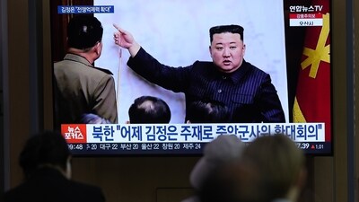 A TV screen shows an image of North Korean leader Kim Jong Un. (AP) A TV screen shows an image of North Korean leader Kim Jong Un. (AP)