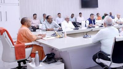 Uttar Pradesh chief minister Yogi Adityanath at a Covid review meeting. (HT Photo) Uttar Pradesh chief minister Yogi Adityanath at a Covid review meeting. (HT Photo)