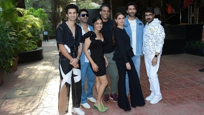 Director Vikramaditya Motwane, along with the Jubilee star cast including Aditi Rao Hydari, Nandish Sandhu, Aparshakti Khurana, Sidhant Gupta, Prosenjjt Chatterjee and Wamiqa Gabbi, promotes the web series in Mumbai on Tuesday. (Varinder Chawla) Director Vikramaditya Motwane, along with the Jubilee star cast including Aditi Rao Hydari, Nandish Sandhu, Aparshakti Khurana, Sidhant Gupta, Prosenjjt Chatterjee and Wamiqa Gabbi, promotes the web series in Mumbai on Tuesday. (Varinder Chawla)
