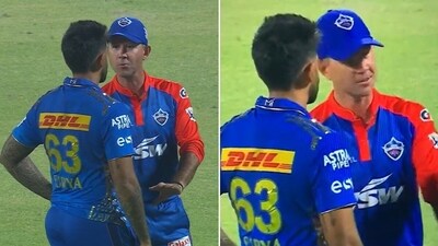 Ricky Ponting and Suryakumar Yadav after the match. (Screengrab) Ricky Ponting and Suryakumar Yadav after the match. (Screengrab)