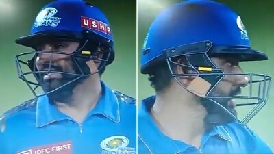 Rohit Sharma was left gutted. (Screengrab.) Rohit Sharma was left gutted. (Screengrab.)