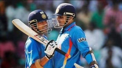 Sachin Tendulkar (L) with Virender Sehwag (Getty) Sachin Tendulkar (L) with Virender Sehwag (Getty)
