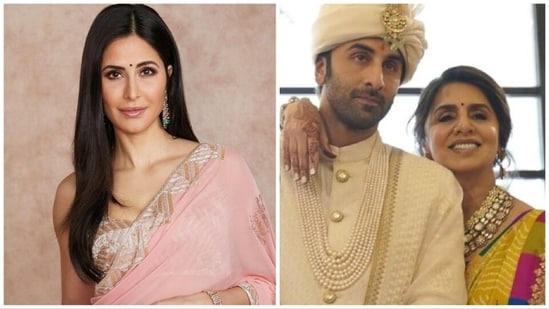 Katrina Kaif was asked about Neetu Kapoor in a old interview; Neetu with Ranbir Kapoor at his wedding (right).