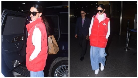 Deepika Padukone smiles for photographers at airport. (Varinder Chawla)