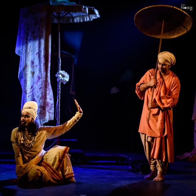 Sayak Mitra and Madan Mohan Kumar in a scene from Padmaank Gatha: the Lotus Consent (Courtesy Marga Utsav) Sayak Mitra and Madan Mohan Kumar in a scene from Padmaank Gatha: the Lotus Consent (Courtesy Marga Utsav)
