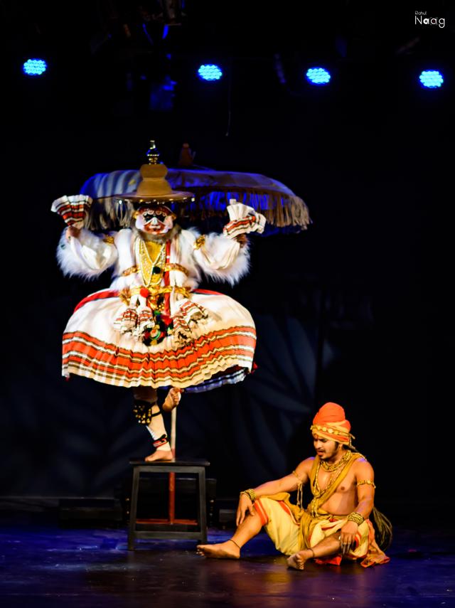 Akash Mallick as Hanuman and Rudra Prasad Roy as Bhima in Bhim Hanuman Samvad (Courtesy Marga Utsav) Akash Mallick as Hanuman and Rudra Prasad Roy as Bhima in Bhim Hanuman Samvad (Courtesy Marga Utsav)