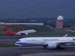 A Shenzhen airline flight is seen taking off at Taiwan Taoyuan International Airport in Taoyuan, Taiwan on Wednesday.