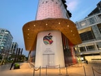 India's first Apple retail store ahead of it launch at Jio World Drive Mall, in Mumbai, Wednesday, April 12, 2023.