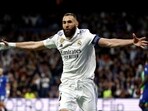 Soccer Football - Champions League - Quarter Finals - First Leg - Real Madrid v Chelsea - Santiago Bernabeu, Madrid, Spain - April 12, 2023 Real Madrid's Karim Benzema celebrates scoring their first goal REUTERS/Juan Medina     TPX IMAGES OF THE DAY