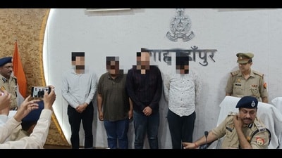 Four accused were arrested in connection with the case. (Tweeted by Shahjahanpur police) Four accused were arrested in connection with the case. (Tweeted by Shahjahanpur police)