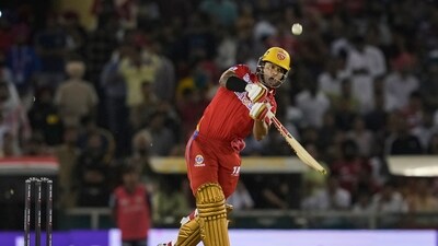 PBKS captain Shikhar Dhawan, who had been in marauding form before this match, ended up falling for just eight off as many balls (PTI) PBKS captain Shikhar Dhawan, who had been in marauding form before this match, ended up falling for just eight off as many balls (PTI)