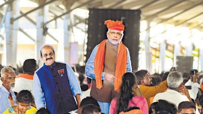 Reacting to the development, Karnataka chief minister Basavaraj Bommai said: “Change is normal, it happens. We will persuade those who are upset.” (PTI) Reacting to the development, Karnataka chief minister Basavaraj Bommai said: “Change is normal, it happens. We will persuade those who are upset.” (PTI)