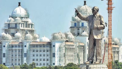 Telangana chief minister KCR to unveil Dr BR Ambedkar’s statue on Friday. (HTfile) Telangana chief minister KCR to unveil Dr BR Ambedkar’s statue on Friday. (HTfile)