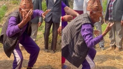 The image, taken from the viral video, captures the 96-year-old grandfather dancing at his grandson’s wedding. (Instagram/@everythingaboutnepal) The image, taken from the viral video, captures the 96-year-old grandfather dancing at his grandson’s wedding. (Instagram/@everythingaboutnepal)