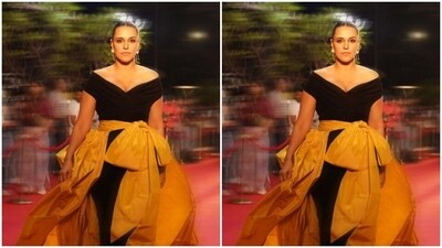 Neha’s fashion diaries are getting better by the day. A few days back, the actor shared pictures of herself decked up in a black and yellow gown. (Instagram/@nehadhupia) Neha’s fashion diaries are getting better by the day. A few days back, the actor shared pictures of herself decked up in a black and yellow gown. (Instagram/@nehadhupia)