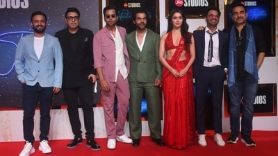 Producer Dinesh Vijan, Abhishek Banerjee, Rajkummar Rao, Shraddha Kapoor, Aparshakti Khurana and Pankaj Tripathi marked their presence at the event to make an official announcement of Stree 2. (Varinder Chawla) Producer Dinesh Vijan, Abhishek Banerjee, Rajkummar Rao, Shraddha Kapoor, Aparshakti Khurana and Pankaj Tripathi marked their presence at the event to make an official announcement of Stree 2. (Varinder Chawla)