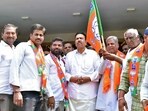 Karnataka Minister and BJP leader CC Patil files his nomination papers from the Nargund Assembly constituency for the Karnataka Assembly elections. (ANI Photo)
