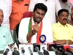 Tamil Nadu BJP president K Annamalai. Tamil Nadu BJP president K Annamalai.