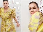 Dia Mirza elevates her spring-summer wardrobe and wears this gorgeous yellow floral dress by Pankaj and Nidhi for her latest photoshoot.&nbsp;