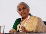 India's Finance Minister Nirmala Sitharaman participates in a news conference at the 2023 Spring Meetings of the World Bank Group and the International Monetary Fund in Washington, U.S.