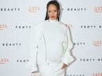 Rihanna at a Fenty Beauty event. 