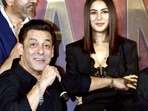 Salman Khan and Shehnaaz Gill at the trailer launch of Kisi Ka Bhai Kisi Ki Jaan. Salman Khan and Shehnaaz Gill at the trailer launch of Kisi Ka Bhai Kisi Ki Jaan.