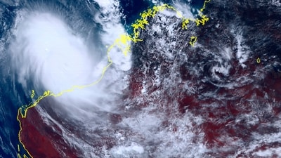 Australia Cyclone Ilsa Updates: This satellite image taken by Himawari-8 shows cyclone Ilsa approaching Australia's west coast. (AP)