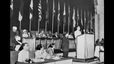 Chinese Premier Zhou Enlai at the Asia-Africa Conference in Bandung. (Getty Images)