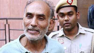 Devender Singh alias “Bunty Chor” in custody on Friday. (ANI) Devender Singh alias “Bunty Chor” in custody on Friday. (ANI)