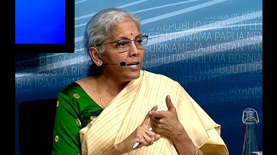 Finance minister Nirmala Sitharaman in Washington DC on Friday. (ANI) Finance minister Nirmala Sitharaman in Washington DC on Friday. (ANI)