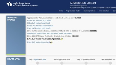 NID DAT Mains admit card out for B.Design at admissions.nid.edu NID DAT Mains admit card out for B.Design at admissions.nid.edu