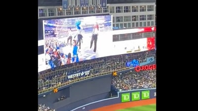 Naatu Naatu dance performed during a baseball game. (Twitter/@Rick Sulgie) Naatu Naatu dance performed during a baseball game. (Twitter/@Rick Sulgie)
