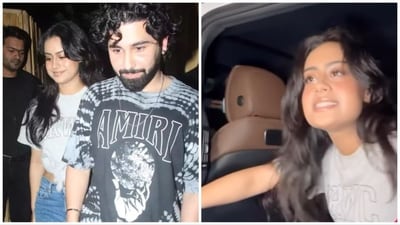 Nysa Devgan spoke in Hindi as she interacted with paparazzi. Nysa Devgan spoke in Hindi as she interacted with paparazzi.
