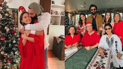 Alia Bhatt and Ranbir Kapoor celebrated their first Christmas after marriage with their families. Alia Bhatt and Ranbir Kapoor celebrated their first Christmas after marriage with their families. 
