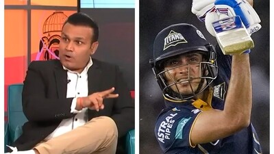 Virender Sehwag and Shubman Gill Virender Sehwag and Shubman Gill