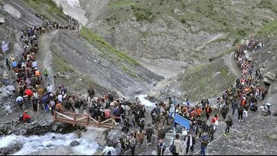 The Amarnath Yatra will commence simultaneously from both routes – the Pahalgam track in the Anantnag district and Baltal in the Ganderbal district. (HT file Photo for representation) The Amarnath Yatra will commence simultaneously from both routes – the Pahalgam track in the Anantnag district and Baltal in the Ganderbal district. (HT file Photo for representation)