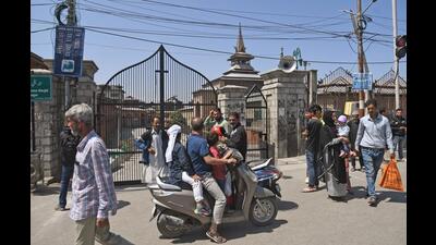 The locked gates of Jamia Masjid in Srinagar on Friday . (ANI) The locked gates of Jamia Masjid in Srinagar on Friday . (ANI)