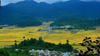Ziro: Located in the state of Arunachal Pradesh, Ziro is a picturesque valley that is famous for its paddy fields and traditional Apatani villages. The valley is also home to the Ziro Music Festival, which is a popular event among music enthusiasts. (pinterest) Ziro: Located in the state of Arunachal Pradesh, Ziro is a picturesque valley that is famous for its paddy fields and traditional Apatani villages. The valley is also home to the Ziro Music Festival, which is a popular event among music enthusiasts. (pinterest)