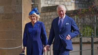 King Charles accompanied by his wife, Camilla, the Queen Consort. King Charles accompanied by his wife, Camilla, the Queen Consort.