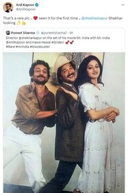 Anil Kapoor saw a rare picture from Mr India sets on Twitter. Anil Kapoor saw a rare picture from Mr India sets on Twitter.