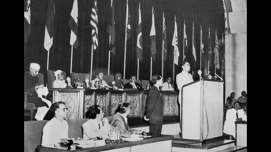 Chinese Premier Zhou Enlai at the Asia-Africa Conference in Bandung. (Getty Images)