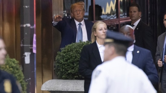 Former President Donald Trump arrives at Trump Tower in New York. (AP)