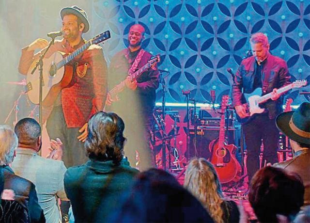 On the show, Visvanath gave multiple songs his own twist, including Taylor Swift’s Style, Johnny Cash’s Ring of Fire, and Billie Eilish’s Bad Guy, and performed his original songs, Write and Dear Madeline. (Apple TV+) On the show, Visvanath gave multiple songs his own twist, including Taylor Swift’s Style, Johnny Cash’s Ring of Fire, and Billie Eilish’s Bad Guy, and performed his original songs, Write and Dear Madeline. (Apple TV+)