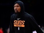 Phoenix Suns forward Kevin Durant (35) before the Suns play against the Los Angeles Lakers at Crypto.com Arena.