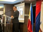 Chinese Ambassador Huang Xilian delivers a speech at the 8th Manila Forum. Chinese Ambassador Huang Xilian delivers a speech at the 8th Manila Forum.