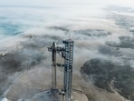 SpaceX Starship's full stack is seen on its launchpad near Brownsville, Texas, US.